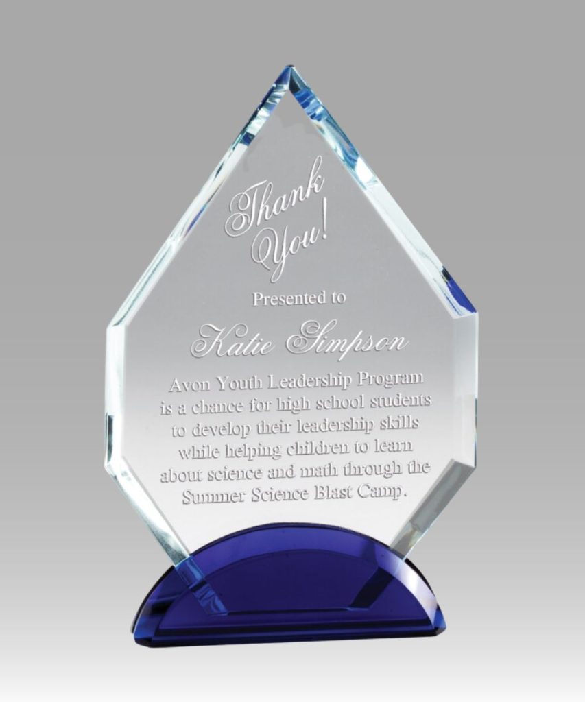 Diamond Shape Crystal Award - Ampros Awards